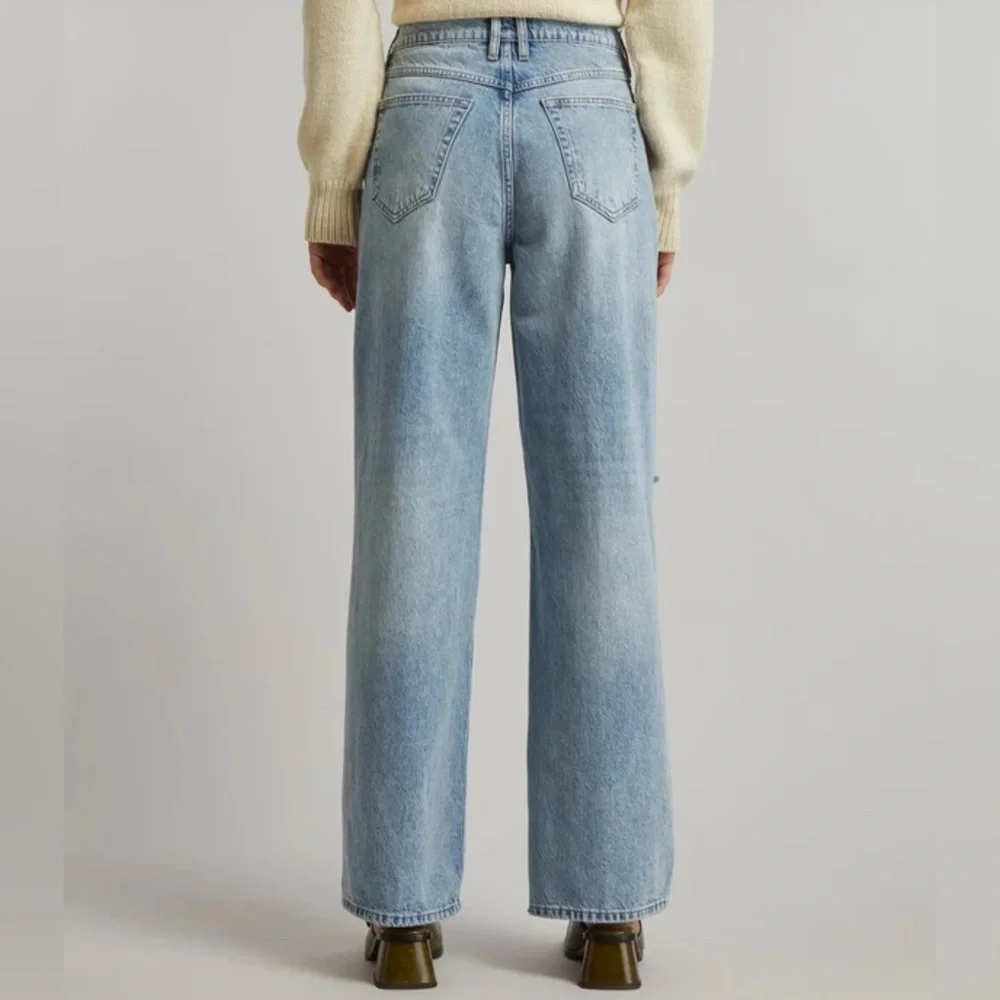 Frame Le High N Tight Wide Leg Bilson Rips Wash Distressed Jean 27 - Picture 4 of 8
